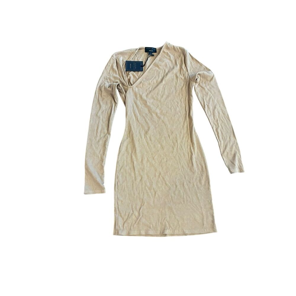 Michael Castello x Revolve Ribbed Long-sleeve Bodycon Dress Size Small READ 15-1
